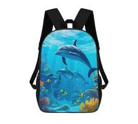 sinyumoney Dolphin Underwater Backpacks Kids Student Schoolbag,3D Printed Backpacks,Elementary And Middle School Students Backpacks for Boys Girls 17inch