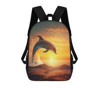 sinyumoney Dolphins Jumping School Backpack Large Water Resistant Laptop Backpack for Boys/Girls/Teenagers 17inch