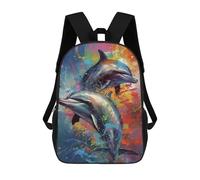 sinyumoney Dolphins Painting Backpack 3D Printed School Bag For Boys High Capacity Travel Backpacks Book Bags Boys School Bag Mochila 17inch