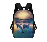 sinyumoney Dolphins Swimming Rucksack Water Resistant School Bag Business Backpack for Boys/Girls/Teenagers 17inch