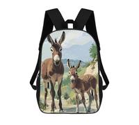 sinyumoney Donkey And Foal Backpack School Water Resistant Travel Backpack Computer Bag for School/Work/Travel 17inch