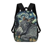 sinyumoney Donkey in Starry Night Style Backpack for School 3D Printed Boys Girls School BagChildren Bookbag Travel Rucksack 17inch