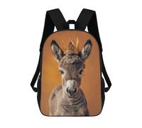 sinyumoney Donkey King Children's Backpack, 3D Printed School Backpack, Backpack for Boys Girls, Adjustable School Bag for Primary School 17inch