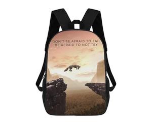 sinyumoney Dont Be Afraid To Fail Rucksack Fashion Stationery Backpack Waterproof Casual Daypacks for Men, Women & Teenage Boys 17inch