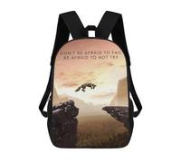 sinyumoney Dont Be Afraid To Fail Rucksacks 3D Printed Children 17inch Backpacks Fashion Casual Daypack Travel Bags Outdoor Casual Daypack for Boy And Girl
