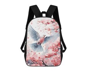sinyumoney Dove Cherry Blossom Rucksack Fashion Stationery Backpack Waterproof Casual Daypacks for Men, Women & Teenage Boys 17inch