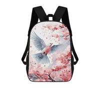 sinyumoney Dove Cherry Blossom School Backpack 3D Printed Children's 17inch Backpacks Bag Bookbag for Kids Boy Girl Book Bags Kids School Bag Travel Rucksacks