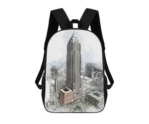 sinyumoney Downtown Cleveland School Bags Water Resistant Travel Backpack Computer Bag for Campus Outdoor Travel Sports 17inch