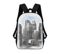 sinyumoney Downtown Montreal Canada 3D Printed 17inch Kids School Bag Rucksacks Children's School Fashion Casual Back Pack High Capacity Travel Book Bags