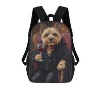sinyumoney Dracula Dog with Wine Glass Backpack School Water Resistant Travel Backpack Computer Bag - Perfect for Travel, Work And Daily Use 17inch