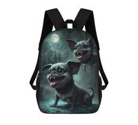 sinyumoney Dracula Pug Kids Backpack, Backpack School Bag, Backpacks Kids School 3D Printed School Bags for Elementary And Middle School Students Teens Birthday Gift 17inch