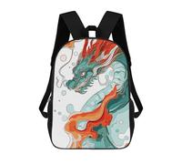 sinyumoney Dragon Abstract Rucksacks 3D Printed Children Backpacks Fashion Casual Daypack Cute Travel Bags Outdoor Casual Daypack for Boy And Girl 17inch