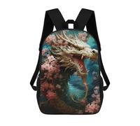 sinyumoney Dragon Amidst Blossoms -2 Children's Backpack, Schoolbag Large Capacity Students Bookbag Rucksack Knapsack for Boys Girls Adults Teen 17inch