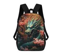 sinyumoney Dragon Amidst Cherry Blossoms -5 Backpack School Backpack Kids School Bag Large Capacity Kids Backpack for School Rucksack 3D Book Bag Gifts for Kids 17inch