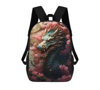 sinyumoney Dragon Amidst Cherry Blossoms Backpacks 3D Printed Kids School Backpack Outdoor Casual Daypack Fashion Casual Children Backpacks Cute Travel Bags 17inch