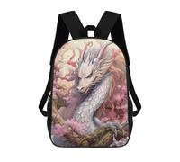 sinyumoney Dragon Amidst Cherry Blossoms Rucksack Fashion Stationery Backpack Waterproof Casual Daypacks for Boys/Girls/Teenagers 17inch