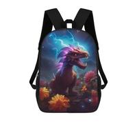 sinyumoney Dragon Amidst Flowers 3D Printed Children's School Backpack for Kids High Capacity Travel Rucksacks Book Bags Kids School Bag Back Pack 17inch