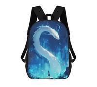 sinyumoney Dragon And Figure in Blue Landscape Backpack School Bag Work Laptop Backpack Rucksack Bag for Teenage Girls Boys Women Men 17inch