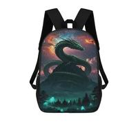 sinyumoney Dragon And Phoenix Fantasy Landscape Backpack School Lightweight Casual Daypack School Backpacks for School/Work/Travel 17inch