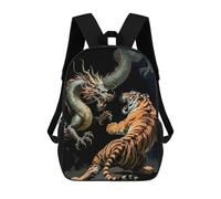 sinyumoney Dragon And Tiger Confrontation School Bags Large Water Resistant Laptop Backpack for Campus Outdoor Travel Sports 17inch