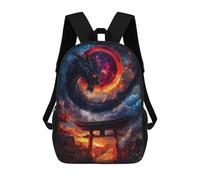 sinyumoney Dragon And Torii Gate Backpack School Large School Backpack for Boys - Perfect for Travel, Work And Daily Use 17inch