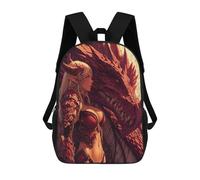 sinyumoney Dragon Armor Fantasy Artwork School Backpack Lightweight Schoolbag Dayback Bookbag College for Camping Outdoor Adventures And Daily Travel 17inch