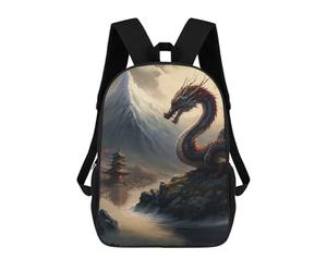 sinyumoney Dragon by The Mountain Lake School Bag Backpack Teen Schoolbag 3D Printing Adjustable Schoolbag Fashion Pocket Bag for Kids Boys Girls Students And Teenagers Fans 17inch