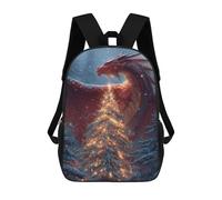 sinyumoney Dragon Christmas Tree Lights 3D Printed 17inch Kids School Bag Rucksacks Children's School Fashion Casual Back Pack High Capacity Travel Book Bags