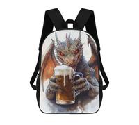 sinyumoney Dragon Drinking Beer Backpack School Bag Daypacks Business Backpack Water Resistant Bookbag for Men/Women 17inch