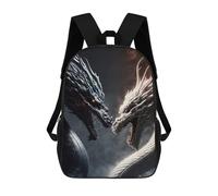sinyumoney Dragon Duel Black Vs White Backpack School Bag Secondary Causal Travel High School Bags for Campus Outdoor Travel Sports 17inch