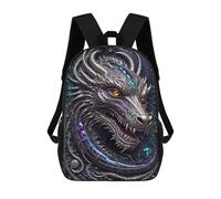 sinyumoney Dragon Guardian Art Deco 3D Printed Children's School Backpack for Kids High Capacity Travel Rucksacks 17 Inch Book Bags Kids