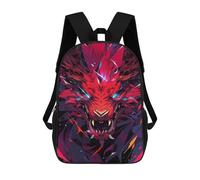 sinyumoney Dragon Head Art Print -1 Children's Backpacks School Backpack 3D Printed for Kids Travel Rucksacks Book Bags Kids 17inch School Bag