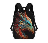 sinyumoney Dragon Head Artwork Backpack for Boys Teen Students, Girls Rucksack Bags Toddler Elementary Middle School Bookbag 17inch