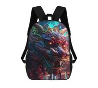 sinyumoney Dragon Head Festival Mask Backpacks, Kids Backpack Student School Bag 3D Printed Travel Backpacks Fashion Accessory Backpack Children Waterproof School Bags 17inch