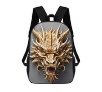 sinyumoney Dragon Head Golden Backpack 3D Printed School Bag For Boys High Capacity Travel Backpacks Book Bags Boys School Bag Mochila 17inch