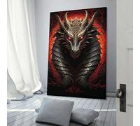 sinyumoney Dragon Hell Portrait Abstract Wall Art for Living Room for Toilet Bathroom Decor Large Pictures 12x18inch(30x45cm)