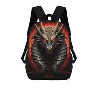 sinyumoney Dragon Hell Portrait Backpack School Lightweight Casual Daypack School Backpacks for School/Work/Travel 17inch