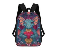 sinyumoney Dragon Holding Heart Fantasy Artwork -1 School Backpack 3D Printed Children's 17inch Backpacks Bag Bookbag for Kids Boy Girl Book Bags Kids School Bag Travel Rucksacks