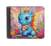 sinyumoney Dragon in A Fantasy Garden 3D Print Men's Wallet Holds Bills Credit RFID Blocking Stylish Banknote Compartments Fashion Slim Wallets 11.7cm*9.5cm