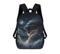 sinyumoney Dragon in Clouds with Moon Backpack School Large School Backpack for Boys for Teenage Girls Boys Women Men 17inch