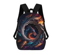 sinyumoney Dragon in Cosmic Swirl 3D Printed School Bag Children's School Backpack Schoolbags Travel Backpacks Casual Fashion Bag for Kids School Students 17inch