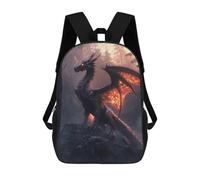 sinyumoney Dragon in Forest with Flames Backpack School Rucksack Casual Daypacks School Work Travel Bag for Men, Women & Teenage Boys 17inch