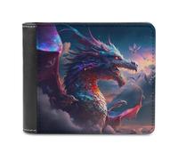 sinyumoney Dragon in The Sky -1 3D Print Men's Wallet Multiple Slots Banknote Compartments Soft Convenient Purse Youth Guys 11.7cm*9.5cm
