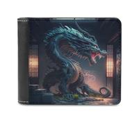 sinyumoney Dragon in Traditional Japanese Setting 3D Print Clutch Purse Slots ID Window RFID Blocking Banknote Compartments Slim Elegant Leather Wallet 11.7cm*9.5cm