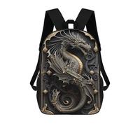 sinyumoney Dragon King Art Deco Kids Backpack 17 Inch School Bag 3D Printed Cartoon School Backpacks for Boys And Teenager School Students