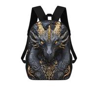 sinyumoney Dragon King Portrait 3D Printed 17 Inch School Backpack Casual Children's Backpacks 3D Printed for Boys Elementary And Middle