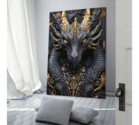 sinyumoney Dragon King Portrait Art Work for Home Walls for Rustic Bath Decor Canvas Art 20x30inch(50x75cm)