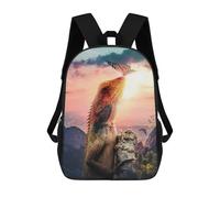 sinyumoney Dragon Lizard Sunset Majesty Children's School Backpack Fashion Casual Children's Backpacks 3D Printed School Bags Boy Large Backpack 17inch