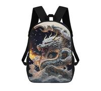 sinyumoney Dragon Moon Fantasy Art -1 Backpack School Water Resistant Travel Backpack Computer Bag for Girls Boys Teenage 17inch