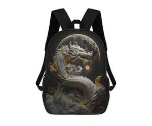 sinyumoney Dragon Moon Myth Backpack School Rucksack Casual Daypacks School Work Travel Bag for Camping Outdoor Adventures And Daily Travel 17inch